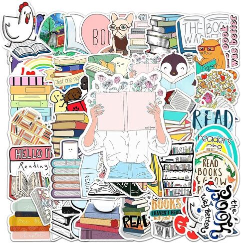 50 قطعة من ملصقات القراءة، ملحقات ملصقات المكتبة للملصقات المقاومة للماء للمراهقين، ملصقات الفينيل العصرية لأجهزة الكمبيوتر المحمولة الخاصة بزجاجات المياه in Kuwait