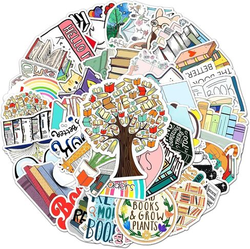 50 قطعة من ملصقات القراءة، ملحقات ملصقات المكتبة للملصقات المقاومة للماء للمراهقين، ملصقات الفينيل العصرية لأجهزة الكمبيوتر المحمولة الخاصة بزجاجات المياه in Kuwait