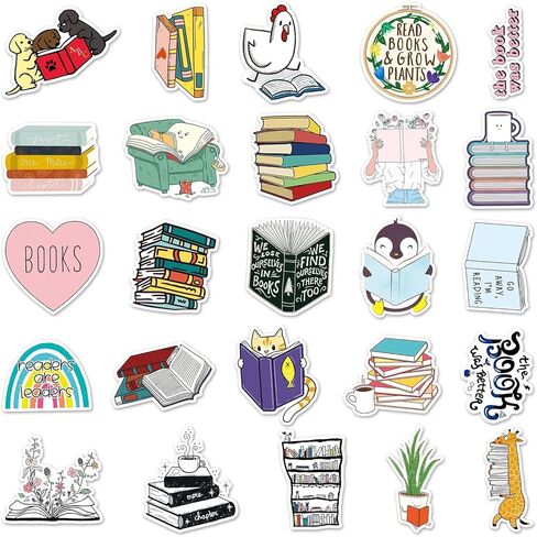50 قطعة من ملصقات القراءة، ملحقات ملصقات المكتبة للملصقات المقاومة للماء للمراهقين، ملصقات الفينيل العصرية لأجهزة الكمبيوتر المحمولة الخاصة بزجاجات المياه in Kuwait