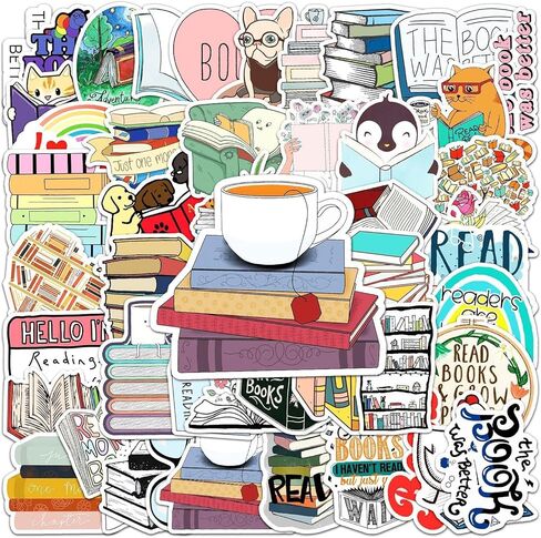 50 قطعة من ملصقات القراءة، ملحقات ملصقات المكتبة للملصقات المقاومة للماء للمراهقين، ملصقات الفينيل العصرية لأجهزة الكمبيوتر المحمولة الخاصة بزجاجات المياه in Kuwait