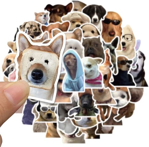 50 قطعة من ملصقات الحيوانات المضحكة الكلاب ميمي للابتوب وزجاجة المياه، ملصقات جرافيتي فينيل مقاومة للماء للامتعة والجيتار والجوال، هدية للبالغين والمراهقين in Kuwait