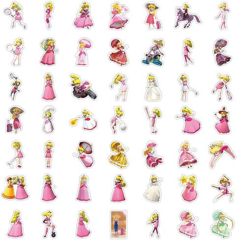 لوفلي لايف 50 قطعة من ملصقات العاب الفيديو برينسيس بيتش من الفينيل مقاومة للماء للبالغين والمراهقين والاطفال والبنات لدفاتر اليوميات وزجاجة المياه والامتعة والجيتار ولوح التزلج ونوافذ السيارة وممتص in Kuwait