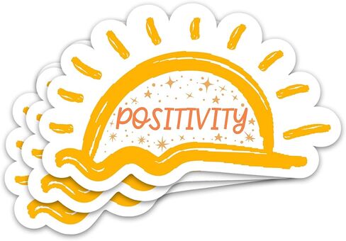ZURRAM 3PCS Positivity Motivational Positive 3" Sticker, Vinyl Waterproof Inspirational and Encouraging Sticker Decal for Laptop Water Bottle Notebook 3 Inches in Kuwait
