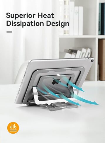 حامل حامل الكمبيوتر اللوحي Parblo قابل للتعديل، حامل شاشة محمول PR114 مع 6 زوايا عرض متوافقة مع iPad Mini، Air، Pro Series، iPhone، Kindles in Kuwait