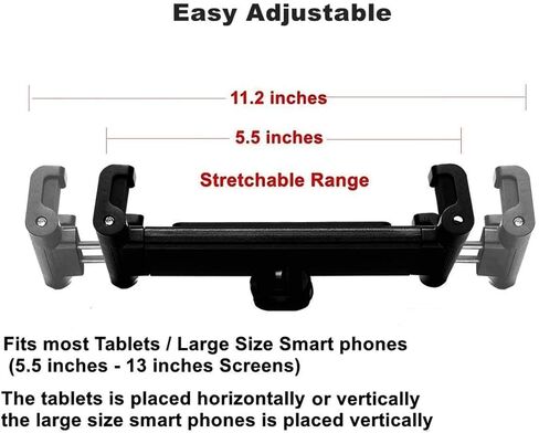 ضيفار حامل فتحة سي دي للتابلت، مشغل سي دي للسيارة والشاحنة، حامل الهاتف الذكي، حامل حامل للتابلت 5.5 انش - 13 انش، دوران قابل للتعديل 360 درجة، مشبك تابلت ثابت in Kuwait