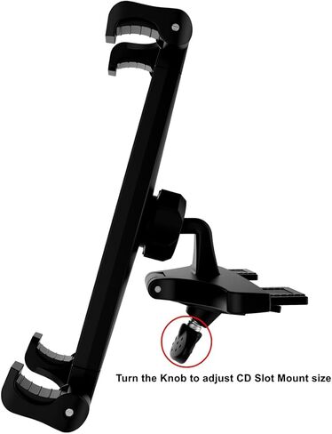 ضيفار حامل فتحة سي دي للتابلت، مشغل سي دي للسيارة والشاحنة، حامل الهاتف الذكي، حامل حامل للتابلت 5.5 انش - 13 انش، دوران قابل للتعديل 360 درجة، مشبك تابلت ثابت in Kuwait