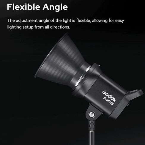 Godox SL60IID SL60II-D [Godox SL-60W SL60 ترقية] 70W COB LED فيديو ضوء، 5600 ± 200K، 18600 Lux @ 1M، CRI≥96، TLCI≥97، التحكم في التطبيق، تأثيرات 8FX، حامل Bowens، أكثر صمتًا لاستوديو التصوير الفوتوغرافي إضاءة الفيديو in Saudi Arabia