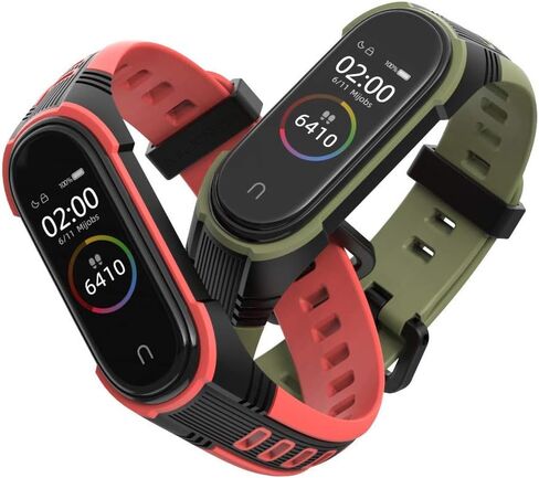 UPZOBU Replacement Band Strap for Xiaomi Mi Band 5/Mi Band 6/Mi Band 7/Amazfit Band 5 Fitness Tracker Smart Bracelet Wristband Rubber in Kuwait