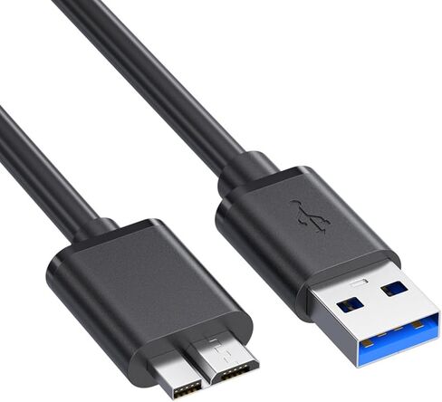 كابل القرص الصلب Pocxwa USB 3.0 لهاتف Samsung Galaxy S5، Note 3، Note Pro 12.2، محور USB Seagate FreeAgent، WD Western Digital My Passport، Toshiba Canvio الشحن السريع والمزامنة USB-A إلى سلك Micro-B بطول 5 أقدام in Kuwait
