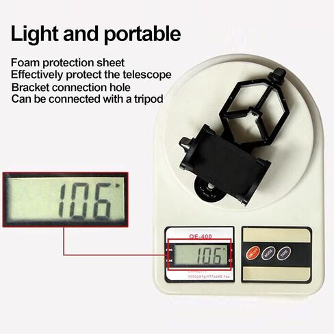 حامل محول تلسكوب للهاتف المحمول من Jaxenor، حامل عالمي للهواتف الذكية لنطاق التلسكوب المجهري أحادي ومنظار، يدعم قطر العدسة 25 إلى 48 مم، أسود in Kuwait