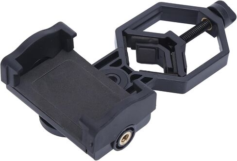 حامل محول تلسكوب للهاتف المحمول من Jaxenor، حامل عالمي للهواتف الذكية لنطاق التلسكوب المجهري أحادي ومنظار، يدعم قطر العدسة 25 إلى 48 مم، أسود in Kuwait