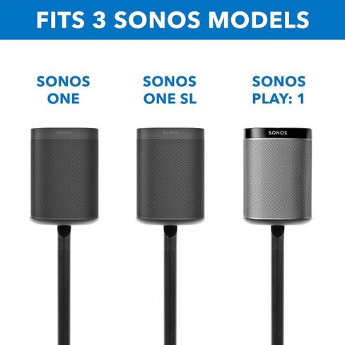 Mount-It! Speaker Floor Stand for Sonos One, SL, and Play:1 [28" Tall] Built-in Cable Management, Lightweight, Minimal, Space Saving, Enhanced Surround Sound (Matte Black) in Saudi Arabia