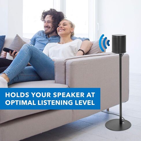 Mount-It! Speaker Floor Stand for Sonos One, SL, and Play:1 [28" Tall] Built-in Cable Management, Lightweight, Minimal, Space Saving, Enhanced Surround Sound (Matte Black) in Saudi Arabia