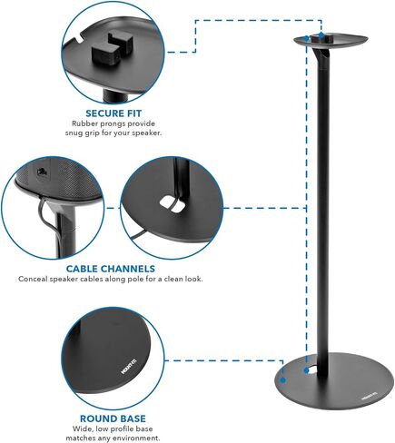Mount-It! Speaker Floor Stand for Sonos One, SL, and Play:1 [28" Tall] Built-in Cable Management, Lightweight, Minimal, Space Saving, Enhanced Surround Sound (Matte Black) in Saudi Arabia