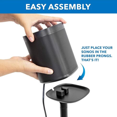 Mount-It! Speaker Floor Stand for Sonos One, SL, and Play:1 [28" Tall] Built-in Cable Management, Lightweight, Minimal, Space Saving, Enhanced Surround Sound (Matte Black) in Saudi Arabia