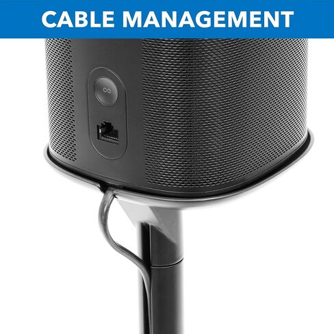 Mount-It! Speaker Floor Stand for Sonos One, SL, and Play:1 [28" Tall] Built-in Cable Management, Lightweight, Minimal, Space Saving, Enhanced Surround Sound (Matte Black) in Saudi Arabia