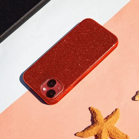 MATEPROX Compatible with iPhone 13 case,Bling Sparkle Cute Girls Women Christmas Protective Cases Cover for iPhone 13 6.1" 2021(Red) in Saudi Arabia