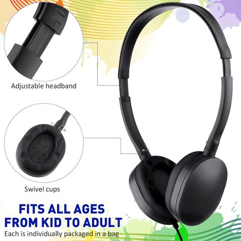 Konohan 18 Pack Headphones Classroom 3.5mm Wired Kids School, Multicolor in Kuwait