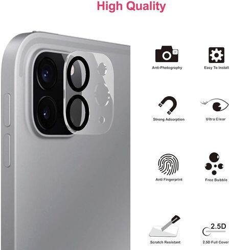 سماب [2+2 قطعة] واقي شاشة من الزجاج المقوى متوافق مع ايباد برو 11 انش 2020/2021 الجيل الثاني والثالث مع واقي عدسة الكاميرا، شفاف HD سهل التركيب متوافق مع قلم ابل / التعرف على الوجه in Kuwait