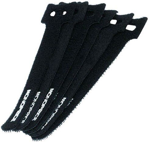 Monoprice Hook and Loop Fastening Cable Ties - 6 Inch, 50 Piece Bulk Pack, With Eye Hole For Hanging, Black in Kuwait