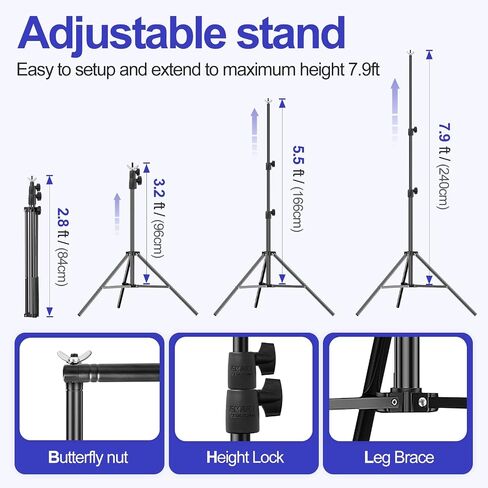EMART 10x7.9FT Backdrop Stand, Photo Video Studio Adjustable&Lockable Heavy Duty Background Support System Kit with 6 Backdrop Clamps, 2 Sandbag and Carry Bag for Photography, Parties, Wedding, Video in Saudi Arabia