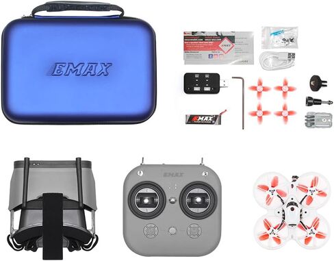 EMAX Tinyhawk 3 RTF Kit FPV Racing Drone للمبتدئين والكبار 5.8G FPV Goggles وجهاز التحكم in Kuwait