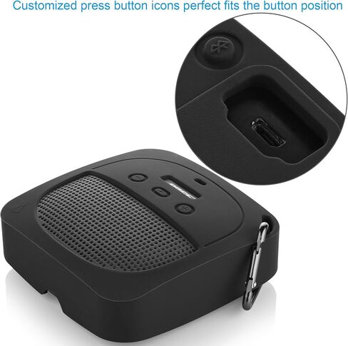 حافظة سيليكون TXEsign متوافقة مع سماعات Bose SoundLink Micro المقاومة للماء والمحمولة بتقنية البلوتوث، حافظة واقية مقاومة للصدمات أثناء السفر مع حلقة تسلق in Kuwait