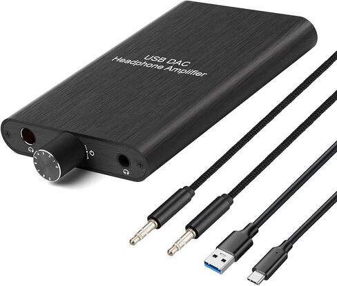 Dacimora عالي الدقة 16-300 أوم مضخم سماعة الرأس مضخم صوت ستيريو مع 8 مستويات لضبط التبديل يدعم مدخل USB-C/3.5 مم، مخرج سماعة الرأس 3.5/4.4 مم in Kuwait