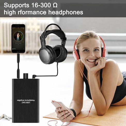 Dacimora عالي الدقة 16-300 أوم مضخم سماعة الرأس مضخم صوت ستيريو مع 8 مستويات لضبط التبديل يدعم مدخل USB-C/3.5 مم، مخرج سماعة الرأس 3.5/4.4 مم in Kuwait