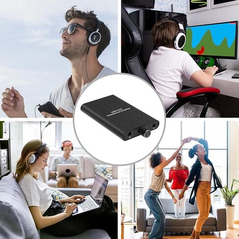 Dacimora عالي الدقة 16-300 أوم مضخم سماعة الرأس مضخم صوت ستيريو مع 8 مستويات لضبط التبديل يدعم مدخل USB-C/3.5 مم، مخرج سماعة الرأس 3.5/4.4 مم in Kuwait