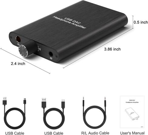 Dacimora عالي الدقة 16-300 أوم مضخم سماعة الرأس مضخم صوت ستيريو مع 8 مستويات لضبط التبديل يدعم مدخل USB-C/3.5 مم، مخرج سماعة الرأس 3.5/4.4 مم in Kuwait