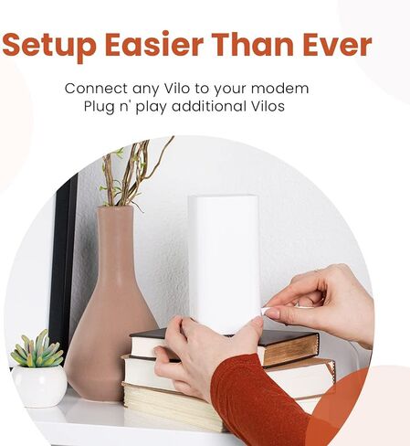 نظام Vilo Mesh Wi-Fi مزدوج النطاق AC1200 تغطية تصل إلى 4500 قدم مربع (3 حزم) مع 3 منافذ جيجابت إيثرنت وأدوات تحكم أبوية مُدارة من خلال التطبيق، وجهاز توجيه Wi-Fi واستبدال الموسع in Kuwait