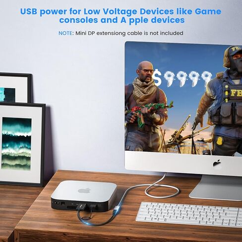 FOINNEX HDMI to Mini Displayport Adapter, Active HDMI to Mini DP Converter for Mac Mini, MacBook Pro PC to Apple Cinema Display(24/27 Inch), Not Mini DP to HDMI-4K@30Hz in Kuwait