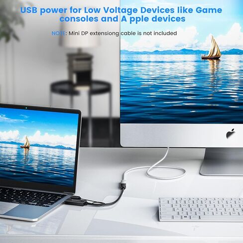 FOINNEX HDMI to Mini Displayport Adapter, Active HDMI to Mini DP Converter for Mac Mini, MacBook Pro PC to Apple Cinema Display(24/27 Inch), Not Mini DP to HDMI-4K@30Hz in Kuwait