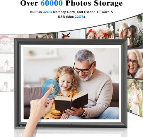 إطار صورة رقمي واي فاي مقاس 15 بوصة، وإطار صور رقمي سحابي ذكي كبير سعة 32 جيجابايت، ووظيفة كاملة، وعرض شرائح، ومستشعر حركة، وإطار شاشة تعمل باللمس قابل للتركيب على الحائط، ومشاركة فورية لصور مقاطع الفيديو عبر التطبيق أو البريد الإلكتروني in Kuwait