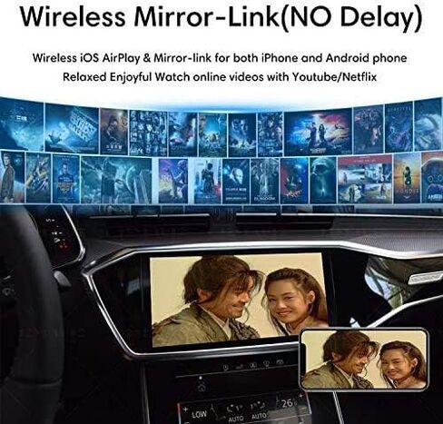 محول دونجل كاربلاي لاسلكي بمنفذ USB ونوع سي متوافق مع ايفون مع وصلة ميرور لينك ومنفذ USB من ام ام بي بلس in Saudi Arabia