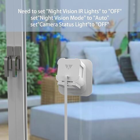 حامل نافذة HOLACA لـ Wyze Cam v3، إمالة 20 درجة (أعلى/أسفل/يسار/يمين) دعامة تثبيت مرنة لاصقة قوية لحامل Wyze Cam v3 (أبيض) in Saudi Arabia