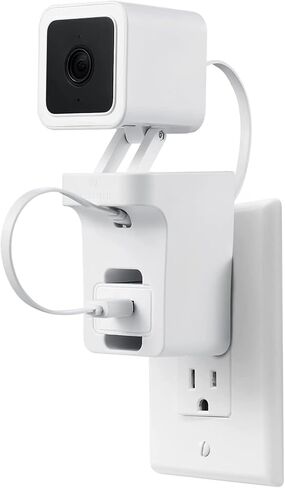 Wasserstein AC Outlet Wall Mount Compatible with Wyze Cam V3 - Reliable Mounting Alternative for Your Cameras (White) in Saudi Arabia