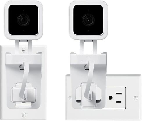 Wasserstein AC Outlet Wall Mount Compatible with Wyze Cam V3 - Reliable Mounting Alternative for Your Cameras (White) in Saudi Arabia