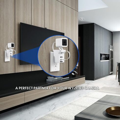 Wasserstein AC Outlet Wall Mount Compatible with Wyze Cam V3 - Reliable Mounting Alternative for Your Cameras (White) in Saudi Arabia