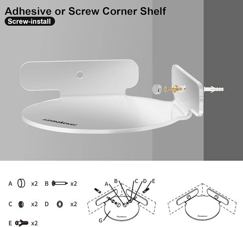 Acrylic Mini Circular Corner Shelf Mount for Security Cameras, Baby Monitors, Speakers, Plants & More, Universal Cam Holder, Easy to Install, Screwless with Damage-free Replacement Strips (Black) in Kuwait