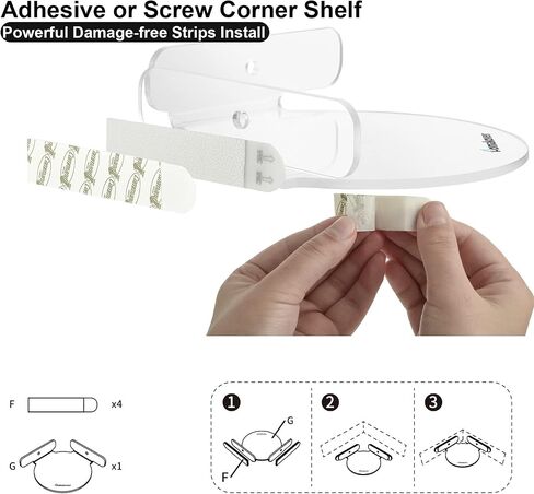 Acrylic Mini Circular Corner Shelf Mount for Security Cameras, Baby Monitors, Speakers, Plants & More, Universal Cam Holder, Easy to Install, Screwless with Damage-free Replacement Strips (Black) in Kuwait