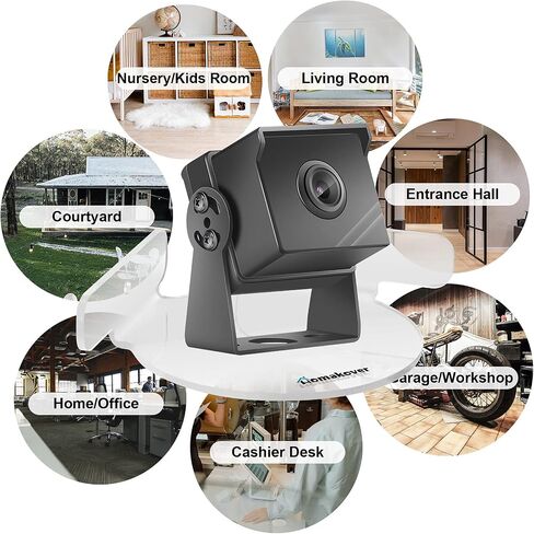 Acrylic Mini Circular Corner Shelf Mount for Security Cameras, Baby Monitors, Speakers, Plants & More, Universal Cam Holder, Easy to Install, Screwless with Damage-free Replacement Strips (Black) in Kuwait