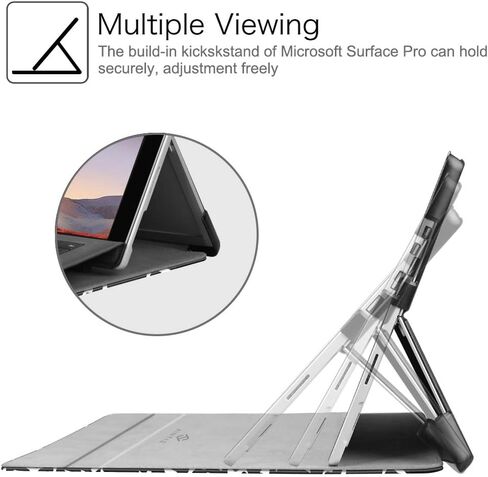 حافظة Fintie لجهاز Microsoft Surface Pro 7 Plus/Surface Pro 7 / Surface Pro 6 / Surface Pro 5 مقاس 12.3 بوصة، غطاء محفظة نحيف ذو هيكل صلب يعمل مع لوحة مفاتيح من النوع، ذهبي وردي in Saudi Arabia