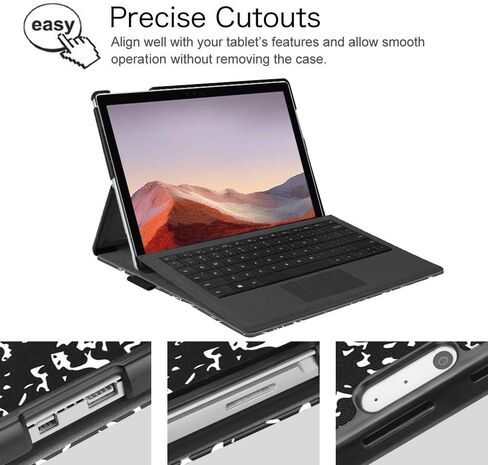 حافظة Fintie لجهاز Microsoft Surface Pro 7 Plus/Surface Pro 7 / Surface Pro 6 / Surface Pro 5 مقاس 12.3 بوصة، غطاء محفظة نحيف ذو هيكل صلب يعمل مع لوحة مفاتيح من النوع، ذهبي وردي in Saudi Arabia