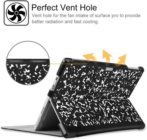 حافظة Fintie لجهاز Microsoft Surface Pro 7 Plus/Surface Pro 7 / Surface Pro 6 / Surface Pro 5 مقاس 12.3 بوصة، غطاء محفظة نحيف ذو هيكل صلب يعمل مع لوحة مفاتيح من النوع، ذهبي وردي in Saudi Arabia