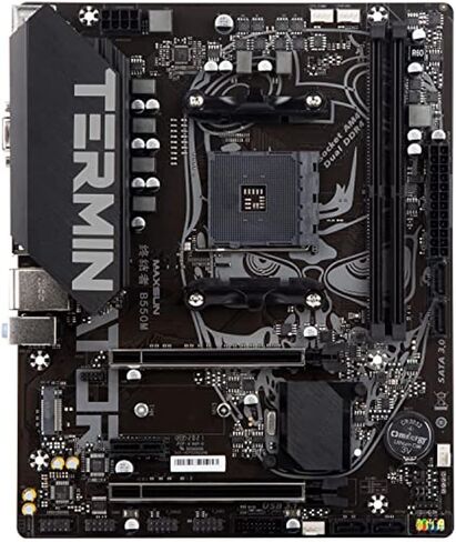 اللوحة الأم MAXSUN B550 Terminator Gaming M-ATX PC اللوحة الأم AMD AM4 Zen 3، DDR4، PCIe 4.0، M.2، SATA 6 جيجابايت/ثانية، USB 3.2 HDMI/VGA، Micro ATX AMD لمعالجات سلسلة Ryzen 5000 و3000 in Kuwait