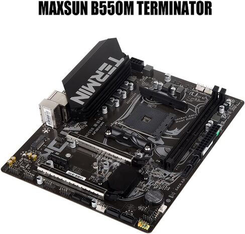 اللوحة الأم MAXSUN B550 Terminator Gaming M-ATX PC اللوحة الأم AMD AM4 Zen 3، DDR4، PCIe 4.0، M.2، SATA 6 جيجابايت/ثانية، USB 3.2 HDMI/VGA، Micro ATX AMD لمعالجات سلسلة Ryzen 5000 و3000 in Kuwait