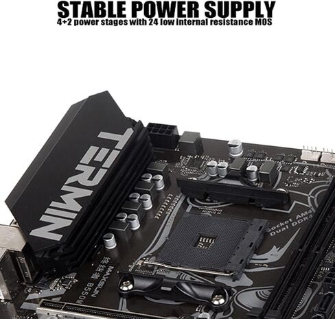 اللوحة الأم MAXSUN B550 Terminator Gaming M-ATX PC اللوحة الأم AMD AM4 Zen 3، DDR4، PCIe 4.0، M.2، SATA 6 جيجابايت/ثانية، USB 3.2 HDMI/VGA، Micro ATX AMD لمعالجات سلسلة Ryzen 5000 و3000 in Kuwait