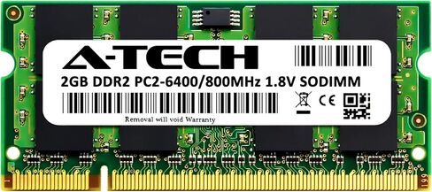 A-Tech 4GB DDR2 800MHz SODIMM PC2-6400 1.8V CL6 200-Pin غير ECC غير مخزنة وحدة ترقية ذاكرة الوصول العشوائي للكمبيوتر المحمول in Kuwait